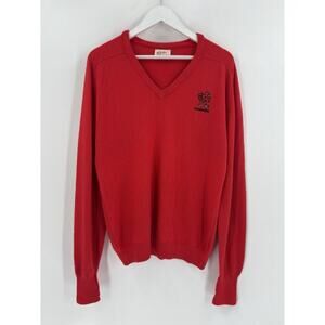 Vintage Rodes UofL Sweater Womens Large Red V Neck Knit University of Louisville